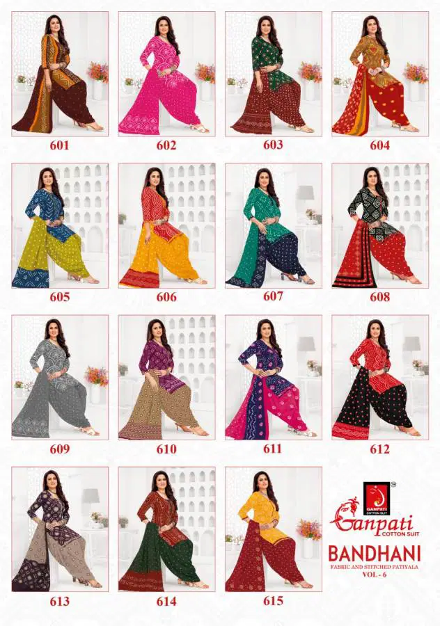 Bandhani Vol 6 By Ganpati Printed Pure Cotton Dress Material Wholesalers In Delhi